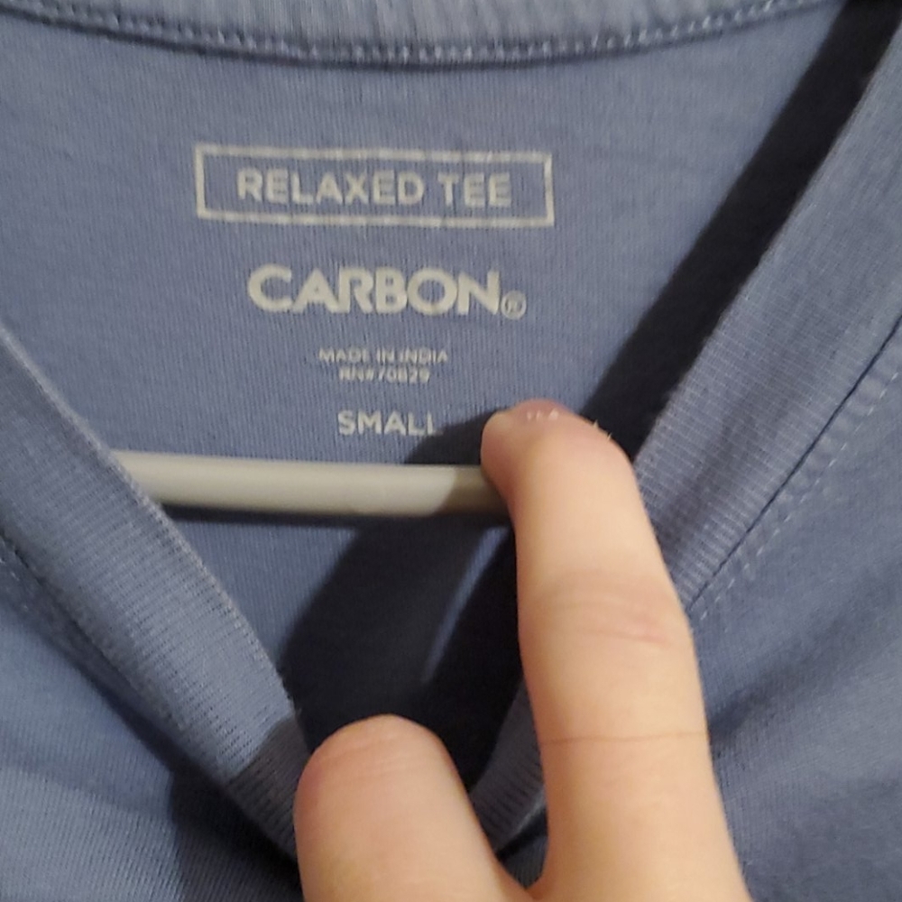 Carbon Mens relaxed tee  pale blue t-shirt - Picture 2 of 3